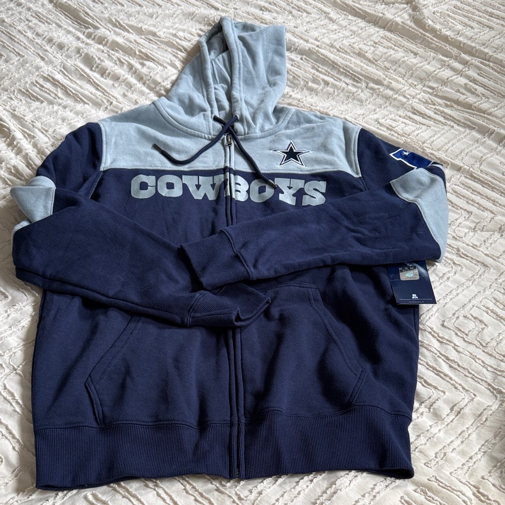 Dallas Cowboys Navy & Grey Blue Zip Hoodie